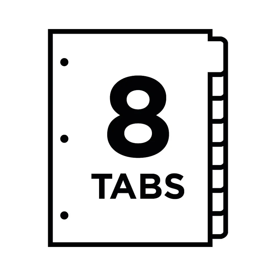 Cardinal Write & Erase Paper Dividers, 8-Tab, White (CRD 84271)