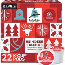 Caribou Coffee Reindeer Blend Keurig® K-Cup® Pods, Dark Roast, 22/Box (5000357727)