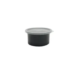 Carlisle 0.6 Qt. Classic™ Black Crock with Lid, 5 1/16" Top Dia x 4 1/2" Bottom Dia x 2 3/5" H, Black (30003)