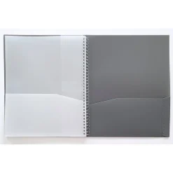 Carolina Pad Noted Neutrals Glossy 3-Hole Punched Other Pocket Quantities Plastic Portfolio Folder, Assorted Colors (93005)
