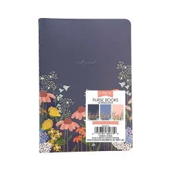 Carolina Pad Wildflower Purse Notebooks, 3.87" x 5.5", College-Ruled, 48 Sheets, Assorted Colors, 3/Pack (60079)