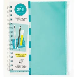 Carolina Pad Zip-It 1-Subject Professional Notebooks, 7" x 8.75", College Ruled, 120 Sheets (55025)