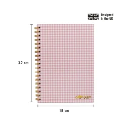 Carpe Diem Ballerina Pink Check 1-Subject Notebook, 7.5" x 9.75", Wide-Ruled, 80 Sheets, Pink/White (9377-CD)