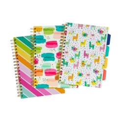Carpe Diem Color Wash 5-Subject Subject Notebooks, 7.09" x 10", College Ruled, 100 Sheets, Assorted Colors, 3/Pack (9032-CD)