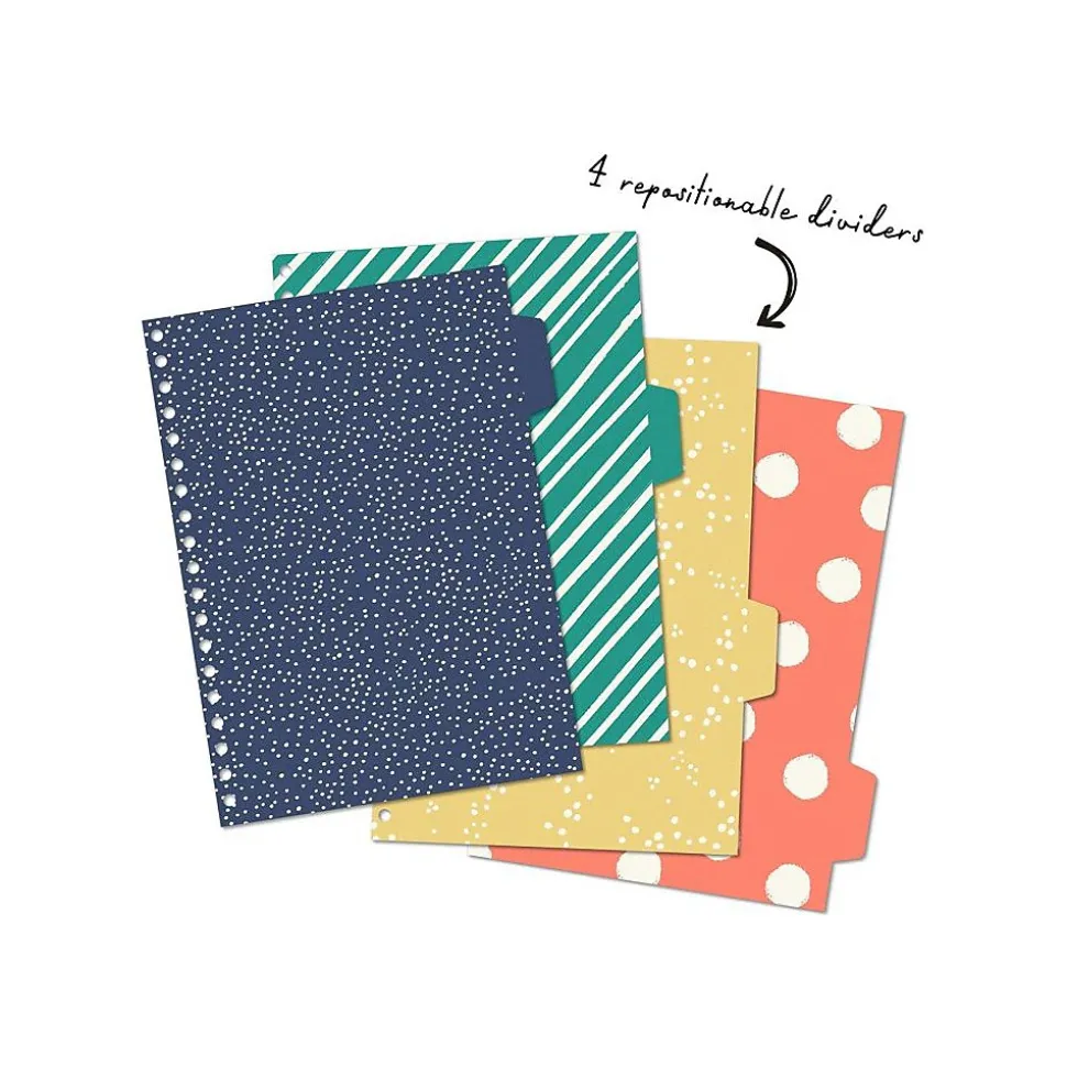 Carpe Diem Color Wash 5-Subject Subject Notebooks, 7.09" x 10", College Ruled, 100 Sheets, Assorted Colors, 3/Pack (9032-CD)