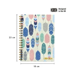 Carpe Diem Feathers 1-Subject Notebook, 7.5" x 9.75", Wide-Ruled, 80 Sheets, Multicolor (9379-CD)