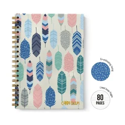Carpe Diem Feathers 1-Subject Notebook, 7.5
