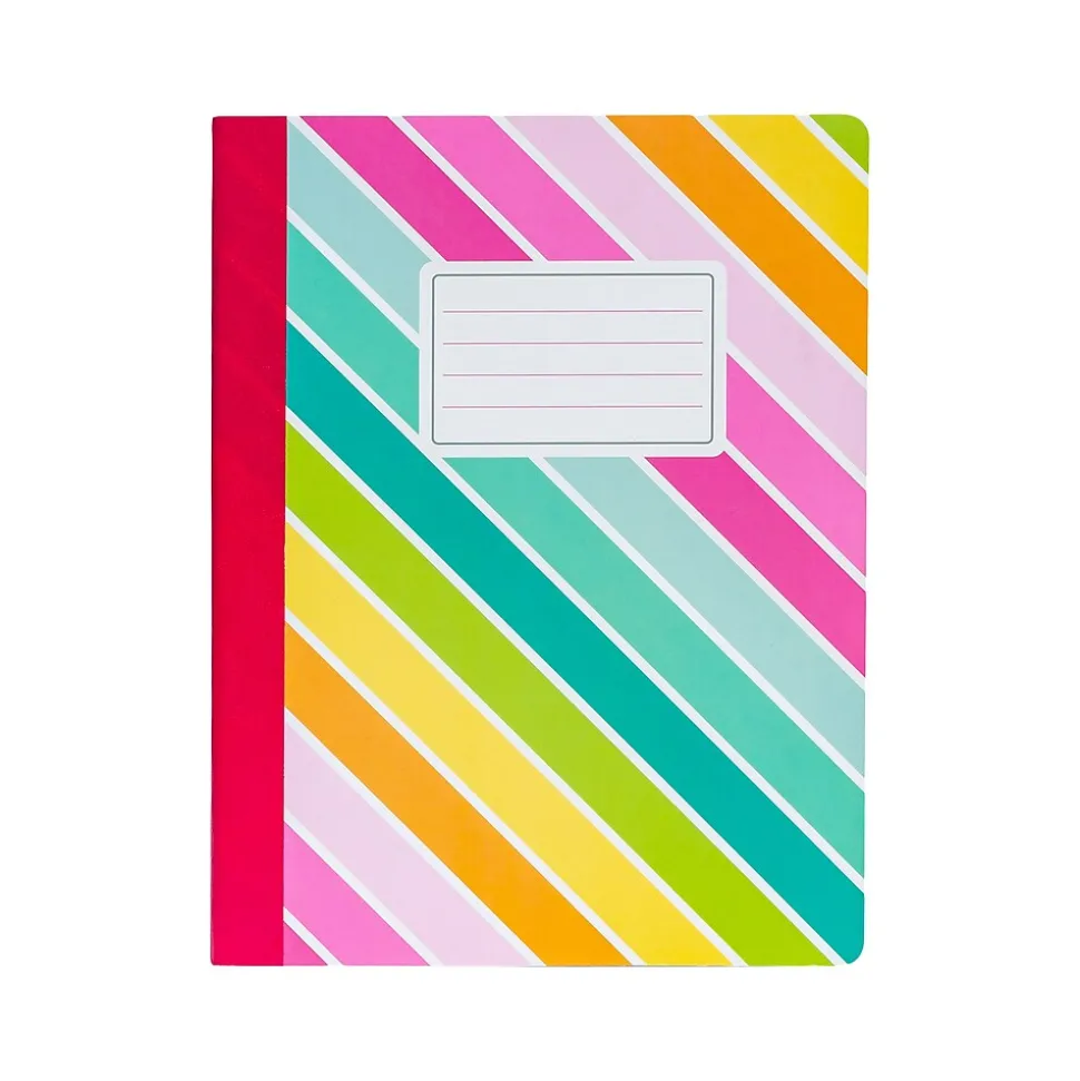 Carpe Diem Rainbow Color Wash Composition Notebooks, 7.5" x 9.45", College Ruled, 70 Sheets, Assorted Colors, 3/Pack (9095-CD)