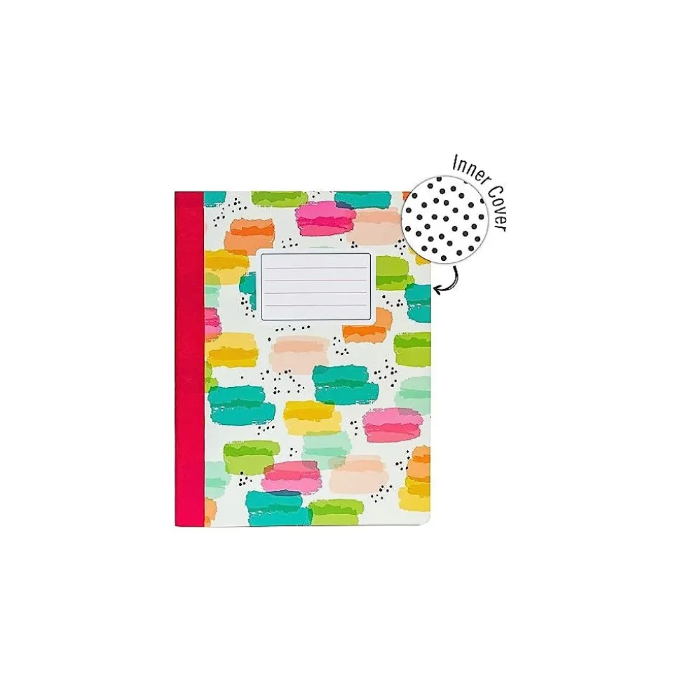 Carpe Diem Rainbow Color Wash Composition Notebooks, 7.5" x 9.45", College Ruled, 70 Sheets, Assorted Colors, 3/Pack (9095-CD)