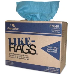Cascades Like-Rags Cleaning Towels, 9.75" x 16.75", Blue, 125 Sheets/Pack, 125 Towels/Pack, 6/Carton (CSDW711)