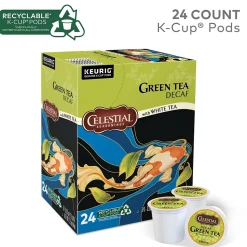 Celestial Seasonings Decaf Green Tea with White Tea, 0.9 oz. Keurig® K-Cup® Pods, 24/Box (14737)