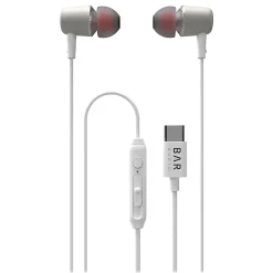 cellhelmet Bar Audio Earbuds, USB-C Connector, White (BAR-IN-EAR-TYPE-C)