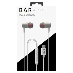 cellhelmet Bar Audio Earbuds, USB-C Connector, White (BAR-IN-EAR-TYPE-C)