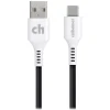 cellhelmet Charge and Sync USB-C to USB-A Round Cable, 3' (CABLE-C-A-3-R-G)