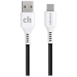 cellhelmet Charge and Sync USB-C to USB-A Round Cable, 1' (CABLE-C-A-1-R-G)