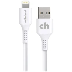 cellhelmet Charge and Sync USB-A to Lightning Round Cable, 1' (CABLE-LIGHT-A-1-R-W)