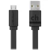 cellhelmet Charge and Sync USB-A to Micro USB Flat Cable, 3' (CABLE-F-MICRO-3-B)