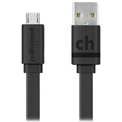cellhelmet Charge and Sync USB-A to Micro USB Flat Cable, 3' (CABLE-F-MICRO-3-B)