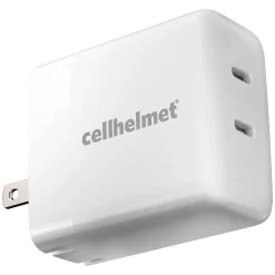 cellhelmet Dual Wall Black Charger with 2 USB-C Ports, 20-Watt, White (WALL-PD-20W-C-C)