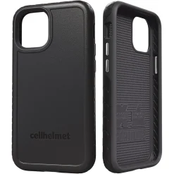 cellhelmet Fortitude Rugged Case for iPhone 12 mini, Shock Absorbing, Black (CHELCFORTI54OB)