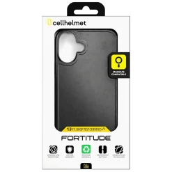 cellhelmet Fortitude Series MagSafe Phone Case for iPhone 16 Plus, Shock Absorbing, Onyx Black (CF-105-BLK)