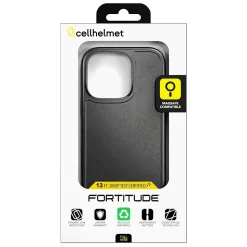 cellhelmet Fortitude Series MagSafe Phone Case for iPhone 16 Pro, Shock Absorbing, Onyx Black (CF-106-BLK)