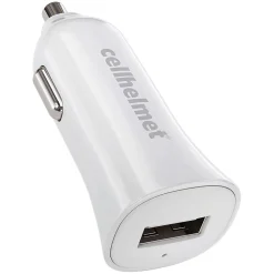 cellhelmet Single-USB Car Charger, 2.4-Amp, White (CAR-2.4A-W)