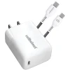 cellhelmet Single-USB Power Delivery Wall Charger with USB-C to USB-C Round Cable, 3 ft., 25-Watt, White (WALL-PD-25W+R-C)