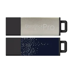Centon DataStick Pro2 64GB USB 3.0 Type-A Flash Drives, Silver/Navy, 2/Pack (C1-U3P017-64G-2)