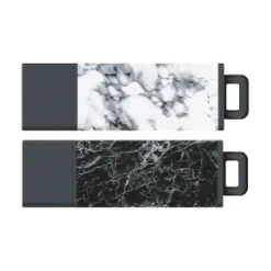 Centon DataStick Pro2 64GB USB 3.2 Type A Flash Drive, Marble Stormy/Marble Onyx, 2/Pack (C1-U3T026-64G-2)
