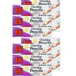 Charles Leonard Checking Pencil with Eraser, Red Lead, 12 Per Box, 12 Boxes (CHL65030-12)