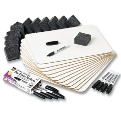 Charles Leonard® Dry Erase Dual Sided Magnetic Lapboard Class Pack, 9" x 12" (CHL35040)
