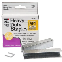 Charles Leonard Extra Heavy Duty Staples, 5/8 inch, Silver, 10 packs (CHL84063)