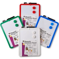 Charles Leonard Magnetic Dry Erase Board, 8 1/2" x 11", 4/Pk
