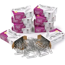 Charles Leonard Standard Paper Clips, Silver, 1000 Clips/Pack, 10/Bundle(CHL201E-10)