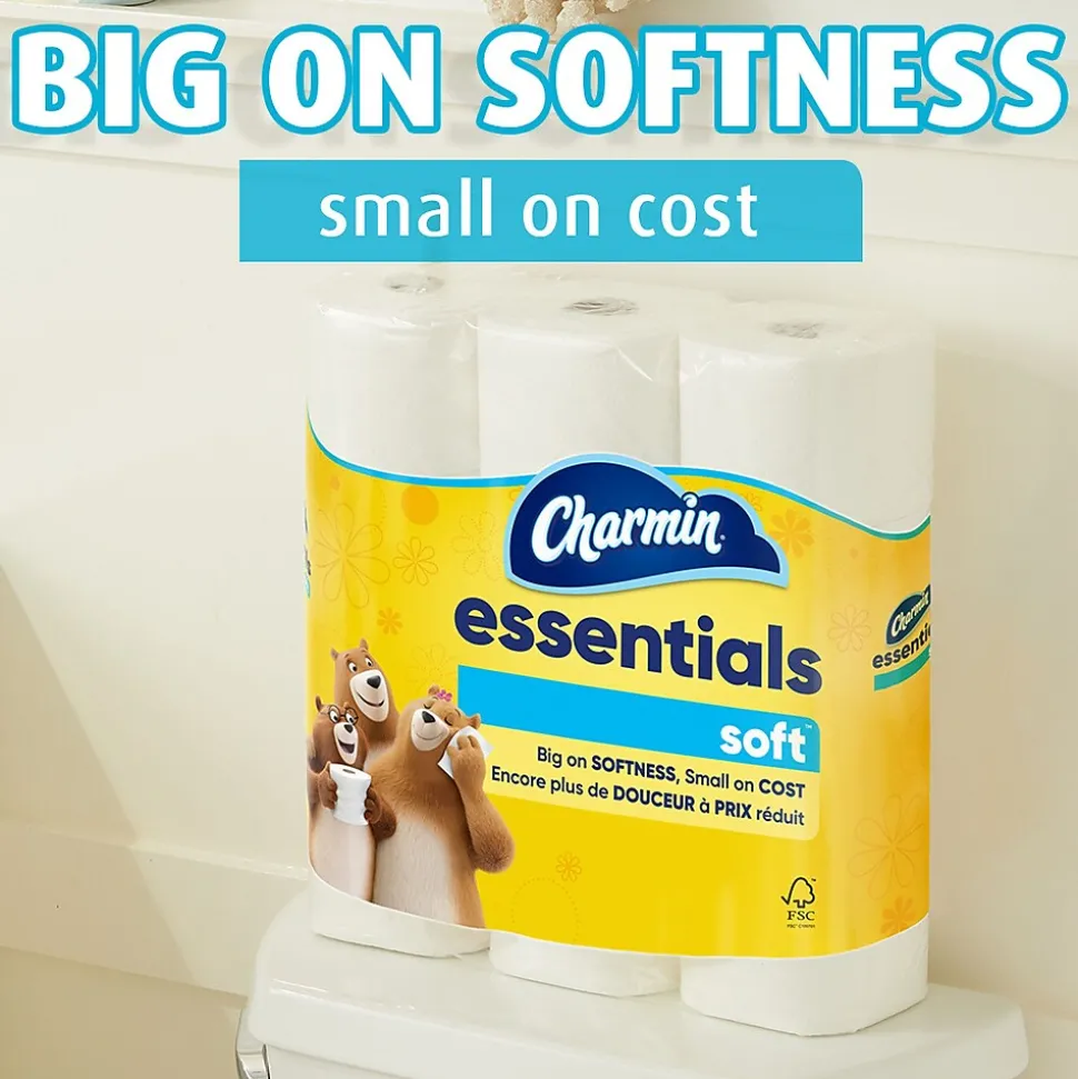 Charmin Essentials Soft Toilet Paper, 2-Ply, White, 330 Sheets/Roll, 10 Rolls/Pack, 3 Packs/Carton (04534)