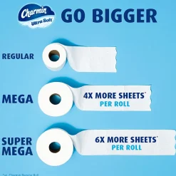 Charmin Ultra Soft Mega Toilet Paper, 2-Ply, White, 224 Sheets/Roll, 30 Rolls/Pack (01537)