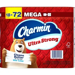 Charmin Ultra Strong Mega Toilet Paper, 2-ply, White, 220 Sheets/Roll, 18 Rolls/Case (01560/52084)