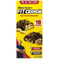 Chef Robert Irvine's FITCRUNCH High Protein Bars, Variety Pack (1.62 oz., 18 ct.)