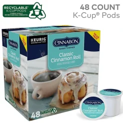 Cinnabon® Classic Cinnamon Roll Coffee, Keurig® K-Cup® Pods, Light Roast, 48/Box (373156)