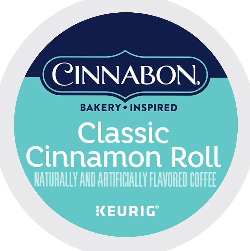 Cinnabon Classic Cinnamon Roll Coffee Keurig® K-Cup® Pods, Light Roast, 96/Carton (10099555063056)