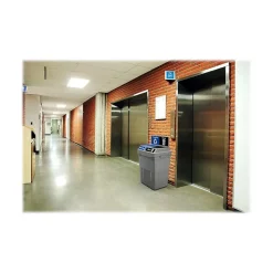 CleanRiver FlexE Plastic Trash & Recycling Bin Combo, 50 Gallon, Gray (FX50B-GY2-R-BE-W-BK)