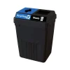 CleanRiver FlexE Plastic Dual-Stream Recycling Station, 50 Gallon, Black (FX50A-BK2-R-BE-W-BK)