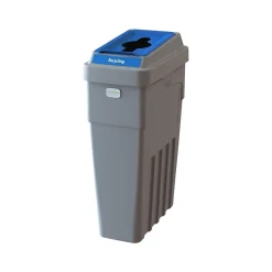 CleanRiver LeanStream Plastic Single-Stream Recycling Station, 23 Gallon, Gray (LS1-005)