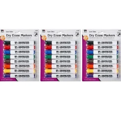 CLI Dry Erase Markers, Chisel Tip, Assorted, 8/Pack, 3 Packs (CHL47828-3)