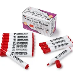 CLI Dry Erase Markers, Chisel Tip, Red, 12/Pack, 3 Packs (CHL47930-3)