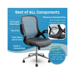 Click365 Ergonomic Fabric/Mesh Swivel Task Chair, Gray (CCHR10003B)