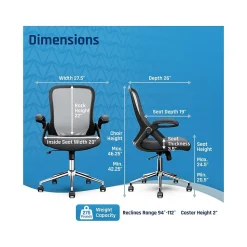 Click365 Ergonomic Fabric/Mesh Swivel Task Chair, Gray (CCHR10003B)