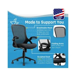 Click365 Ergonomic Fabric/Mesh Swivel Task Chair, Black (CCHR10003A)