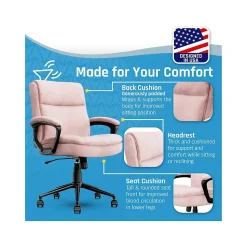 Click365 Transform 2.0 Ergonomic Fabric Swivel Desk Chair, Pink (CCHR10007E)